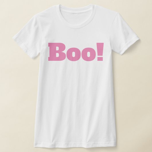 Pastel roze Halloween Boo T-shirt (Laagn)