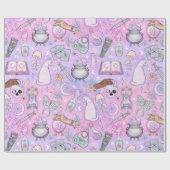 Pastel Roze Halloween Cadeaupapier (Vlak)