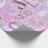 Pastel Roze Halloween Cadeaupapier (Hoek)