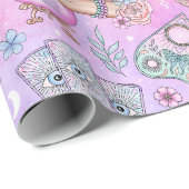 Pastel Roze Halloween Cadeaupapier (Rol Hoek)