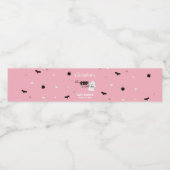 Pastel Roze Halloween Little Boo Baby shower Waterfles Etiket (Enkel label)