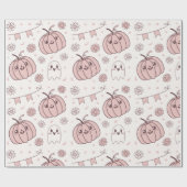 Pastel Roze Halloween Naadloos Patroon (2) Cadeaupapier (Vlak)