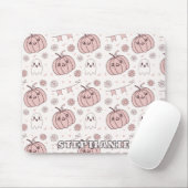 Pastel Roze Halloween Naadloos Patroon (2) Muismat (Met muis)