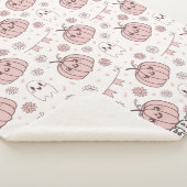 Pastel Roze Halloween Naadloos Patroon (2) Sherpa Deken (3/4)