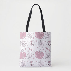 Pastel Roze Halloween Naadloos Patroon (3) Tote Bag