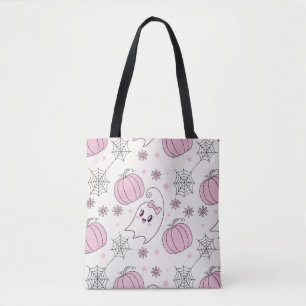 Pastel Roze Halloween Naadloos Patroon (4) Tote Bag