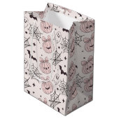 Pastel Roze Halloween Naadloos Patroon (5) Medium Cadeauzakje (Voorkant Gekanteld)
