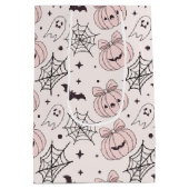 Pastel Roze Halloween Naadloos Patroon (5) Medium Cadeauzakje (Achterkant)