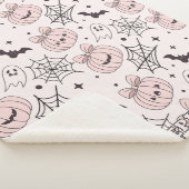 Pastel Roze Halloween Naadloos Patroon (5) Sherpa Deken (3/4)
