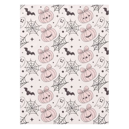 Pastel Roze Halloween Naadloos Patroon (5) Tafelkleed (Voorkant)