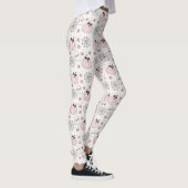 Pastel Roze Halloween Naadloos Patroon Leggings (Rechts)