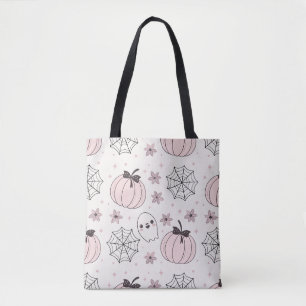 Pastel Roze Halloween Naadloos Patroon Tote Bag