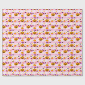 Pastel roze Halloween Patroon Cadeaupapier (Vlak)