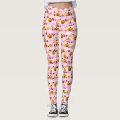 Pastel roze Halloween Patroon Leggings (Voorkant)