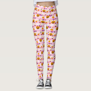 Pastel roze Halloween Patroon Leggings