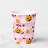 Pastel roze Halloween Patroon Papieren Bekers (Voorkant)