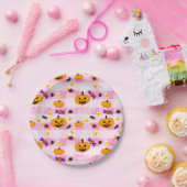 Pastel roze Halloween Patroon Papieren Bordje (Feest)