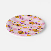 Pastel roze Halloween Patroon Papieren Bordje (Gekanteld)