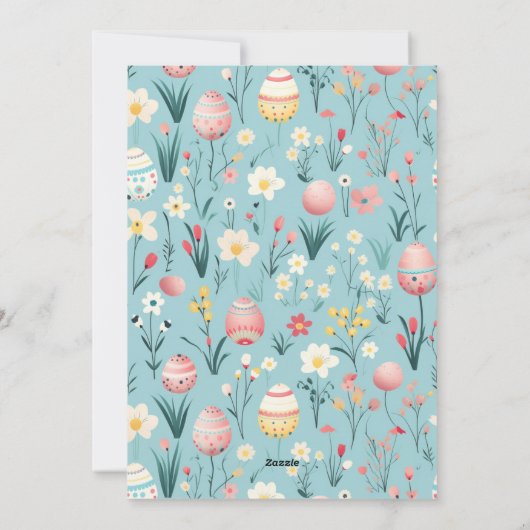  pastel roze happy easter aangepaste foto feestdagenkaart (Achterkant)