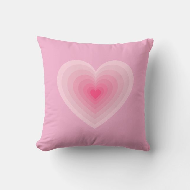 Pastel Roze Hart Design – Modern Love Symbool Kussen (Voorkant)