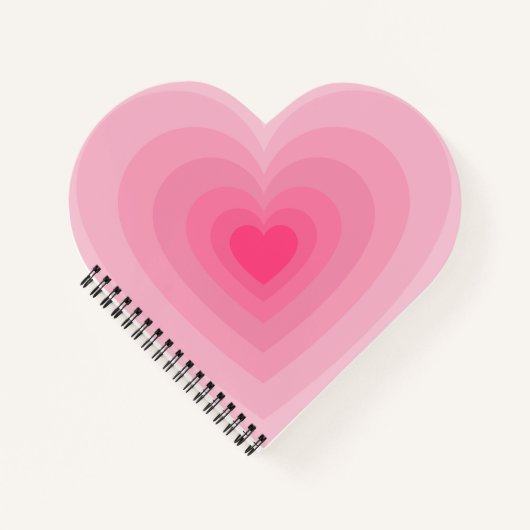 Pastel Roze Hart Design – Modern Love Symbool Notitieboek (Voorkant)