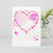 Pastel Roze Hart Garland, Valentijnsdag Decor Feestdagenkaart (Staand voorkant)