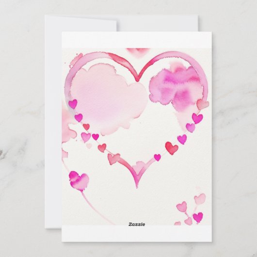 Pastel Roze Hart Garland, Valentijnsdag Decor Feestdagenkaart (Achterkant)