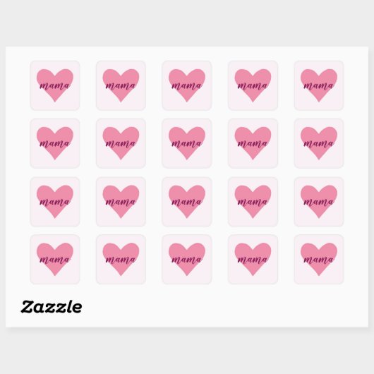 Pastel Roze Hart Mama Sticker (Vel)