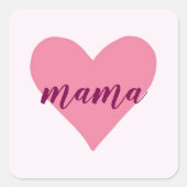 Pastel Roze Hart Mama Sticker (Voorkant)
