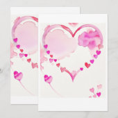 Pastel Roze Hart Slinger, Valentijnsdag Decoratie Feestdagenkaart (Voorkant / Achterkant)