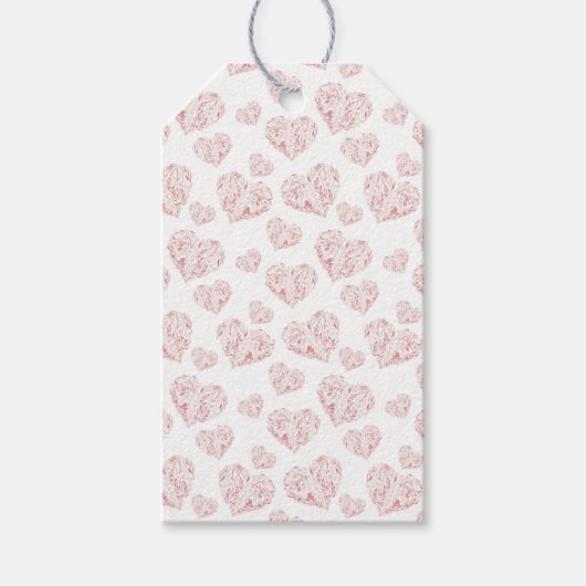 Pastel roze harten cadeaulabel (Voorkant)