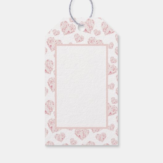 Pastel roze harten cadeaulabel (Achterkant)