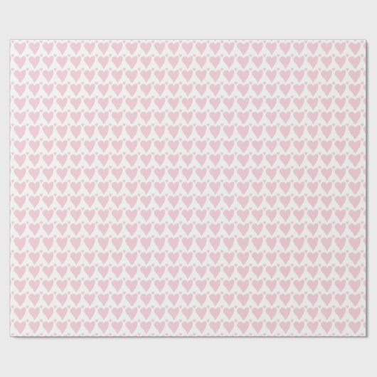 Pastel roze harten cadeaupapier (Vlak)