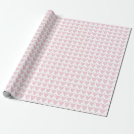 Pastel roze harten cadeaupapier