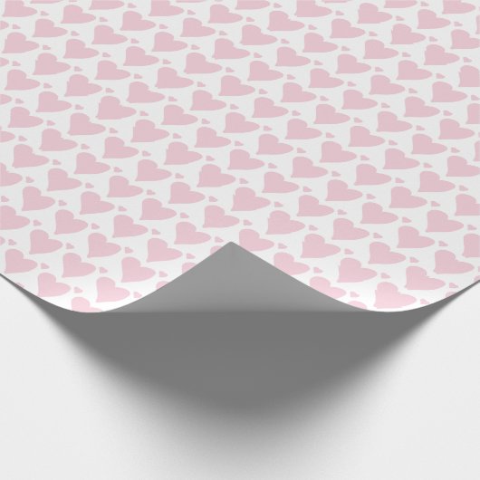 Pastel roze harten cadeaupapier (Hoek)