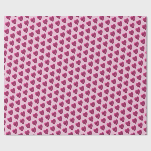 Pastel roze harten eenvoudig minimaal cadeaupapier (Vlak)