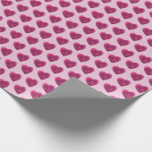 Pastel roze harten eenvoudig minimaal cadeaupapier (Hoek)