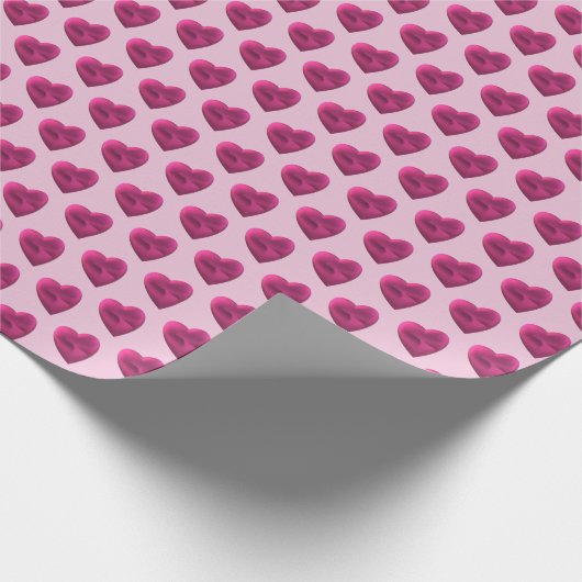 Pastel roze harten eenvoudig minimaal cadeaupapier (Hoek)