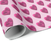 Pastel roze harten eenvoudig minimaal cadeaupapier (Rol Hoek)