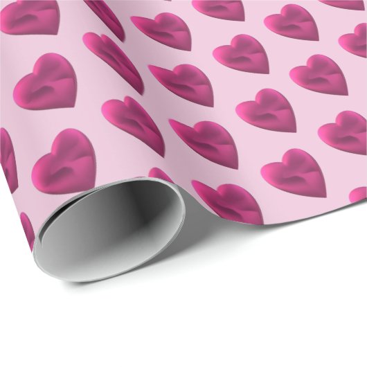 Pastel roze harten eenvoudig minimaal cadeaupapier (Rol Hoek)