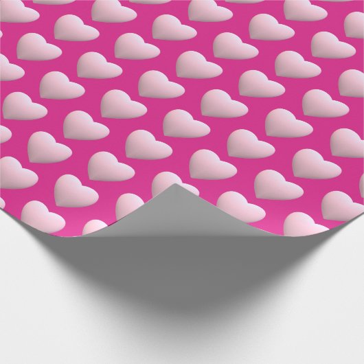 Pastel roze harten liefde cadeaupapier (Hoek)