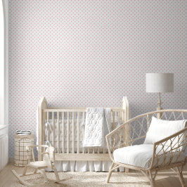 Pastel roze harten op wit behang