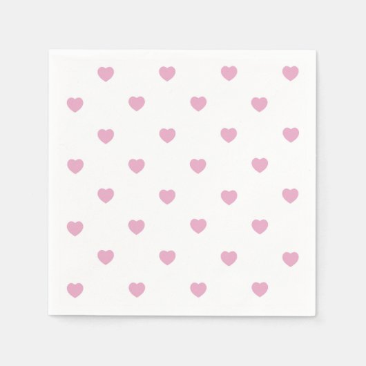 Pastel roze harten, papieren servetten voor Valent (Voorkant)