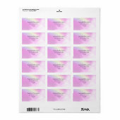 Pastel roze hemel met geel regenboog adres etiket (Full Sheet)