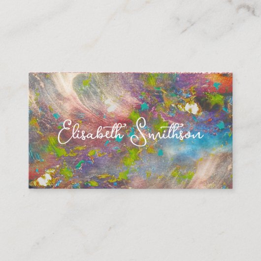 Pastel Roze Holografisch Roze Goud Glitter Meisjes Visitekaartje (Voorkant)