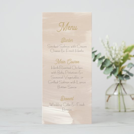 Pastel Roze Huwelijksmenu Menu (Staand voorkant)