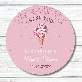 Pastel Roze Ice Cream Vrijgezellenfeest Dank u Ronde Sticker