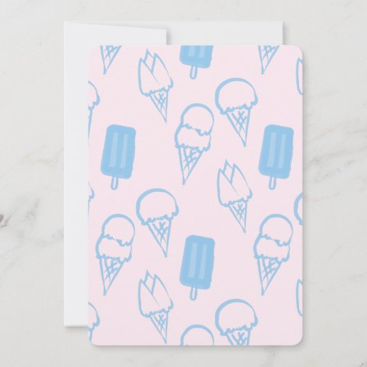 Pastel Roze IJs Meisje 1e verjaardag Kaart (Achterkant)