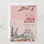 Pastel roze Japanse bloesem Kaart (Voorkant)