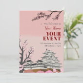 Pastel roze Japanse bloesem Kaart (Staand voorkant)